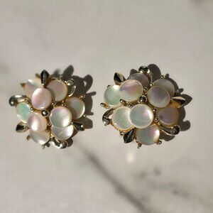 Marhill Mother of Pearl vintage clip on earrings